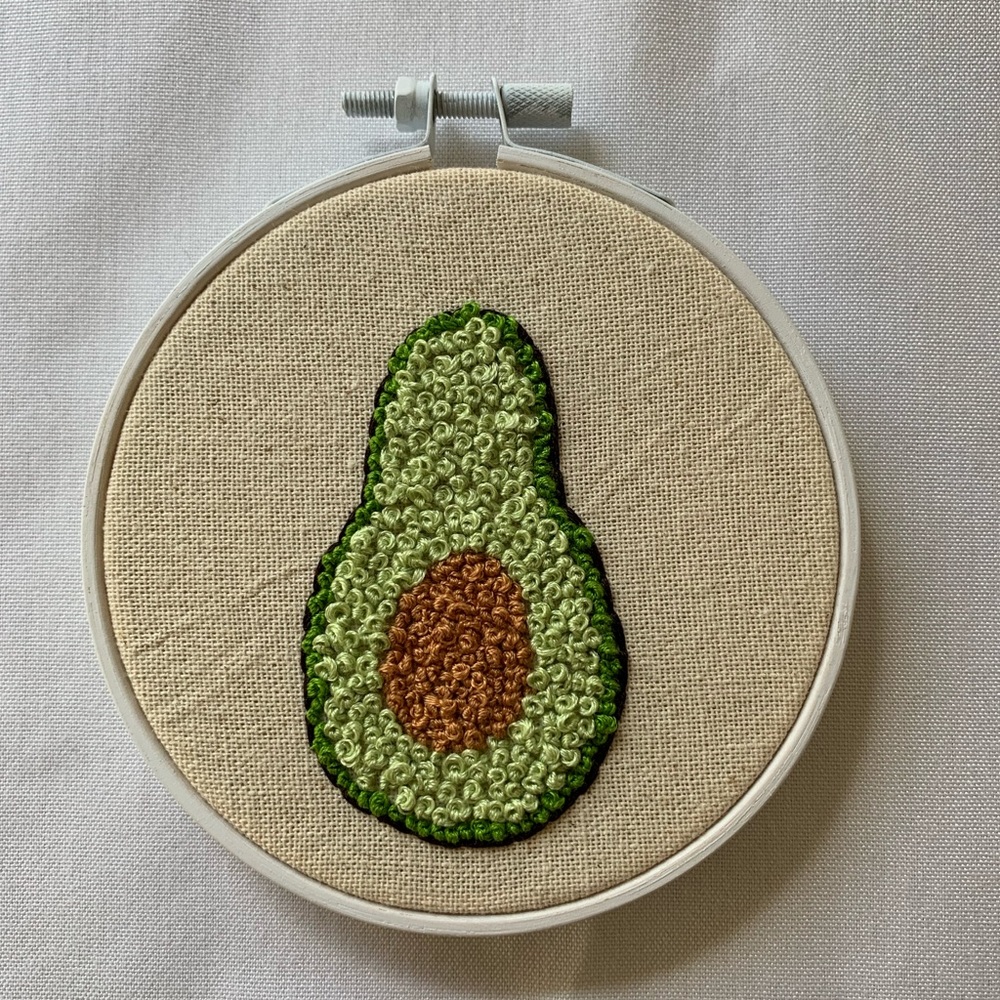 SOLD on Etsy. Avocado🥑 embroidery